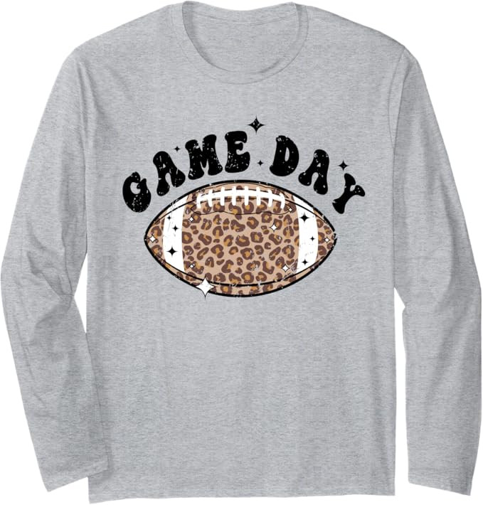 Game Day Leopard Football Long Sleeve T-Shirt | Amazon (US)