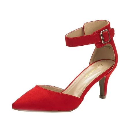 Dream Pairs Women s Ankle Strap Pump Dress Shoes Fashion Low Heel Pointed Toe Pump Shoes LOWPOINTED  | Walmart (US)
