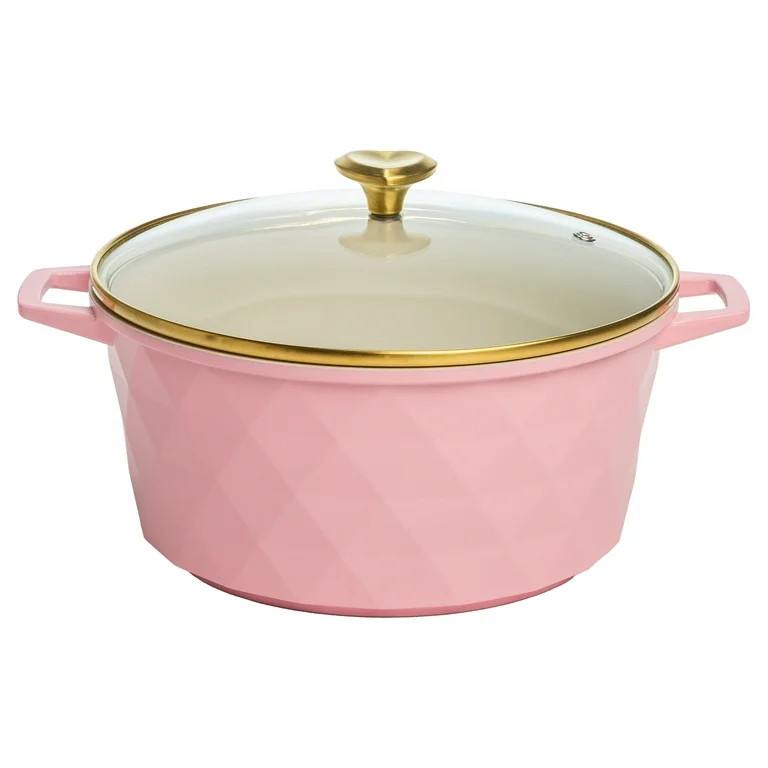Paris Hilton 4.6qt Nonstick Cast Aluminum Dutch Oven, Pink | Walmart (US)