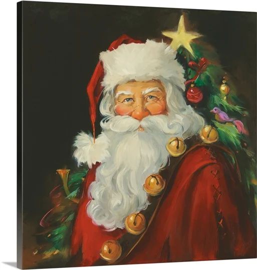 Thuc Santa Portrait On Canvas by Susan Comish Painting | Wayfair North America