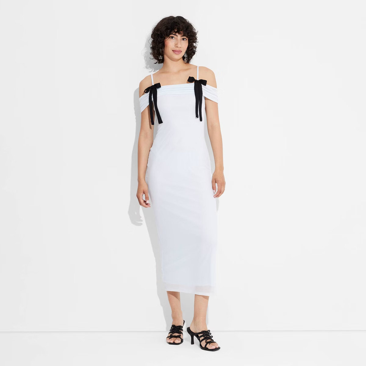 Women's Bow Mesh Midi Bodycon Dress - Wild Fable™ | Target