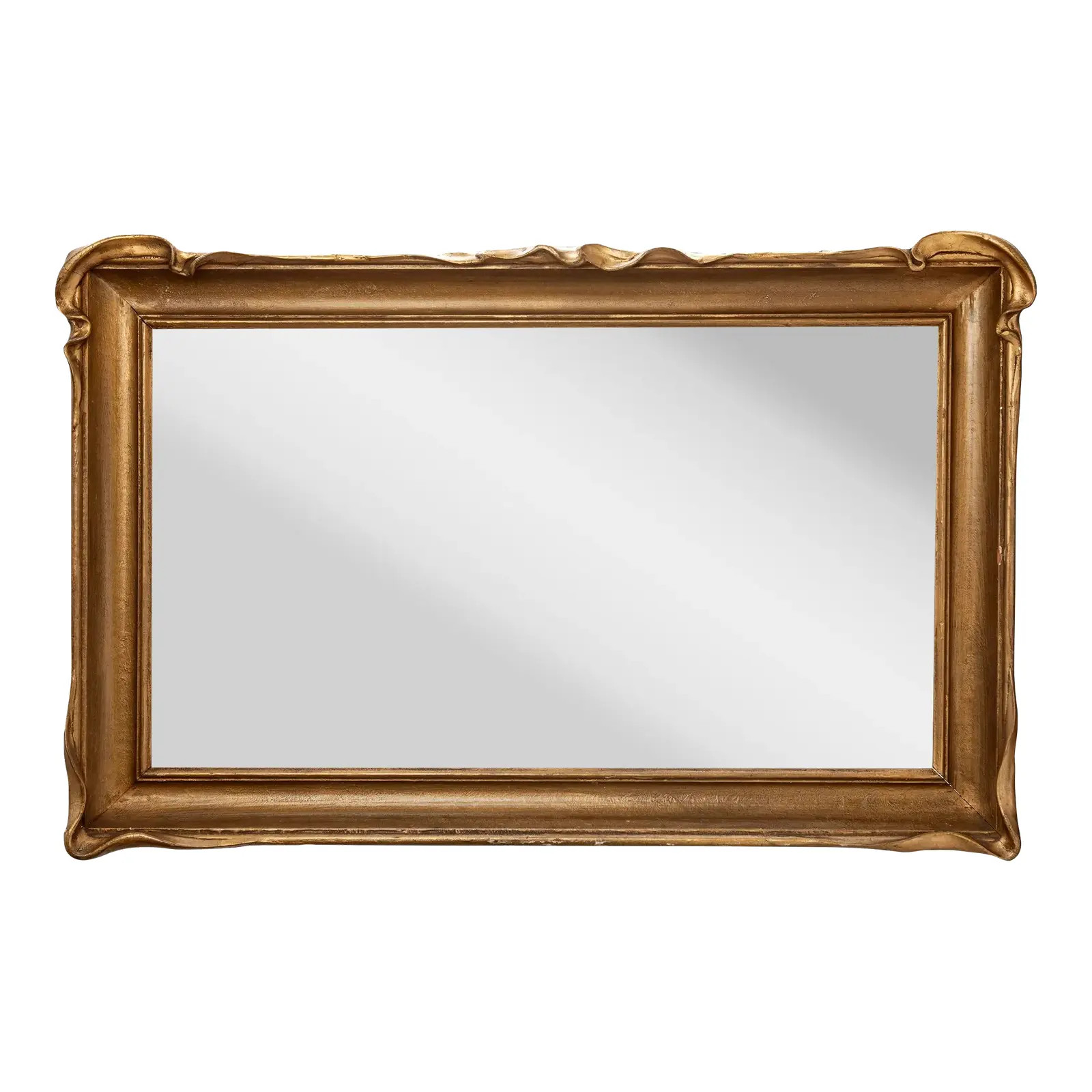Early 20th Century Gold Bat Wing Mirror | Chairish