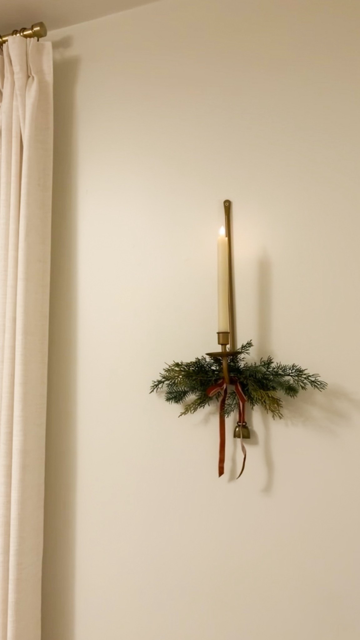 How festive and cute is this? I just love these faux candles and this pretty brass candle sconce from Amazon paired with this holiday greenery. You could also add a mini wreath to make it festive too. 🌲🕯️

#LTKSeasonal #LTKHome #LTKHoliday