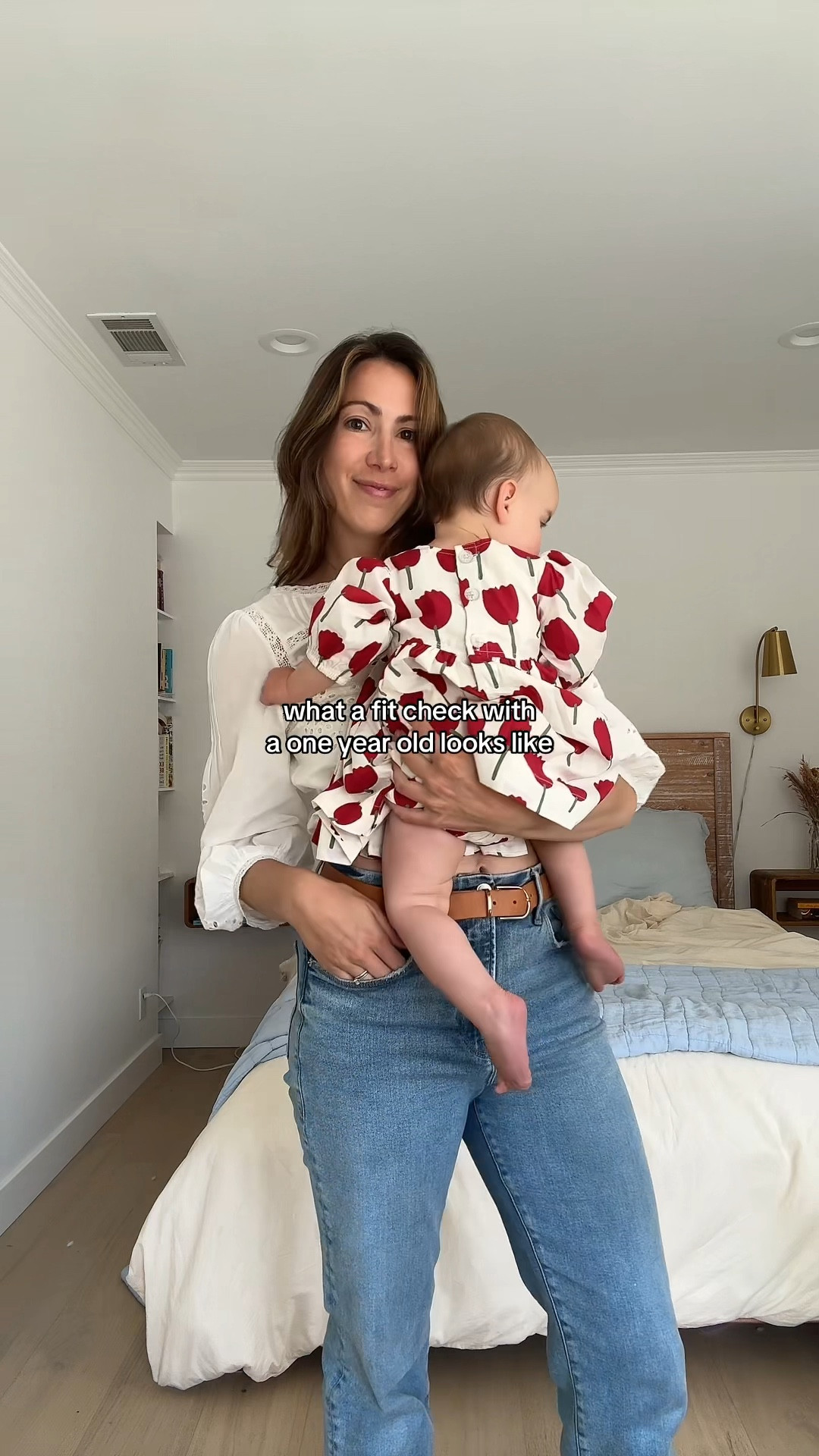 ootd with me & v! why i think wearing white as a mom with a 1 year old baby is a good idea is beyond me😅