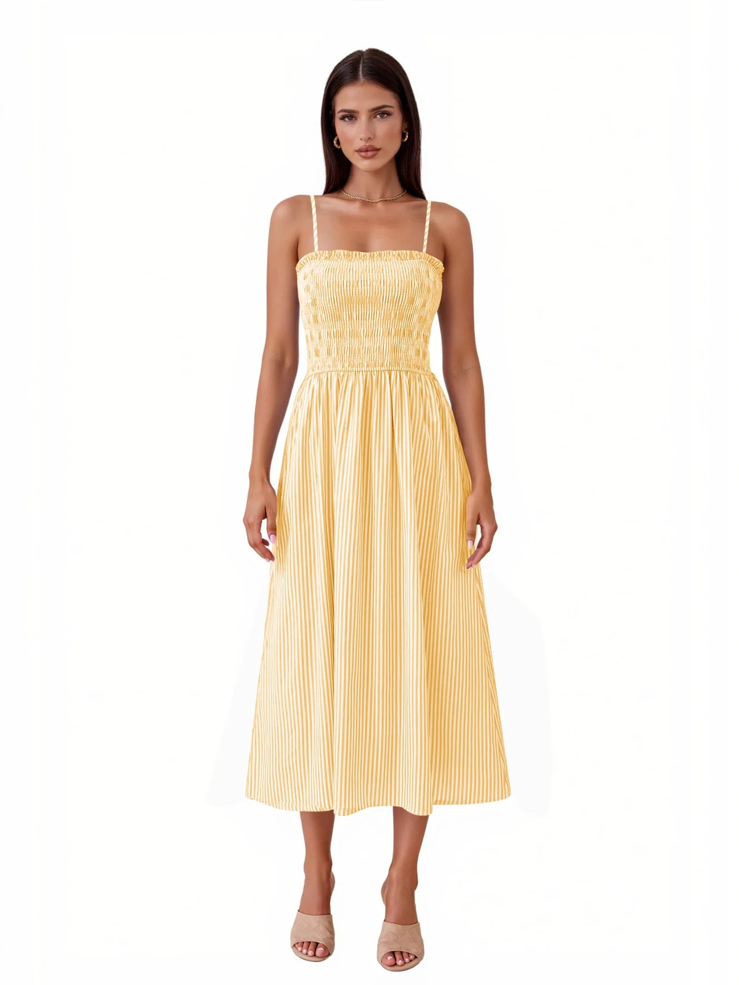 PRETTYGARDEN Women's Maxi Striped Dress, Sizes S-XXL | Walmart (US)