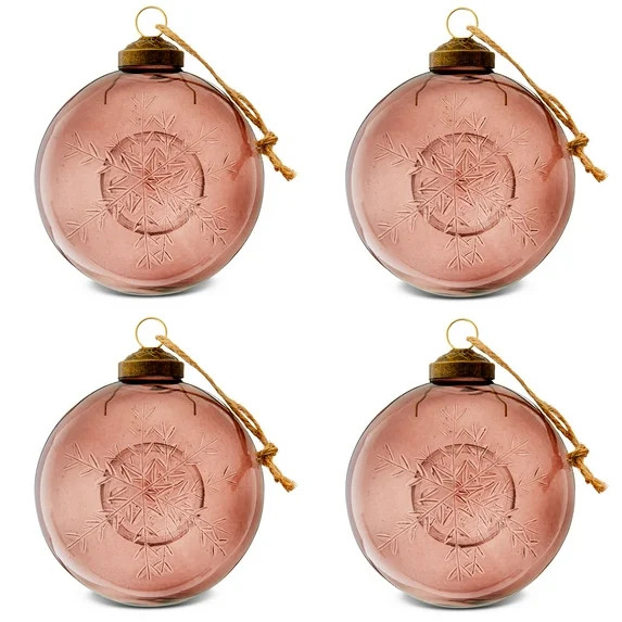 Brown Etched Snowflake Christmas Ball Ornaments, 4", by Holiday Time | Walmart (US)