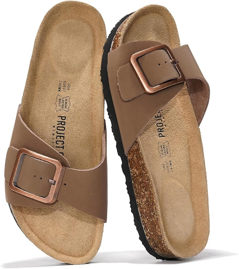 Project Cloud 100% Genuine Leather Sandals Women Dressy Beach Essentials Slides for Women Footwea... | Amazon (US)