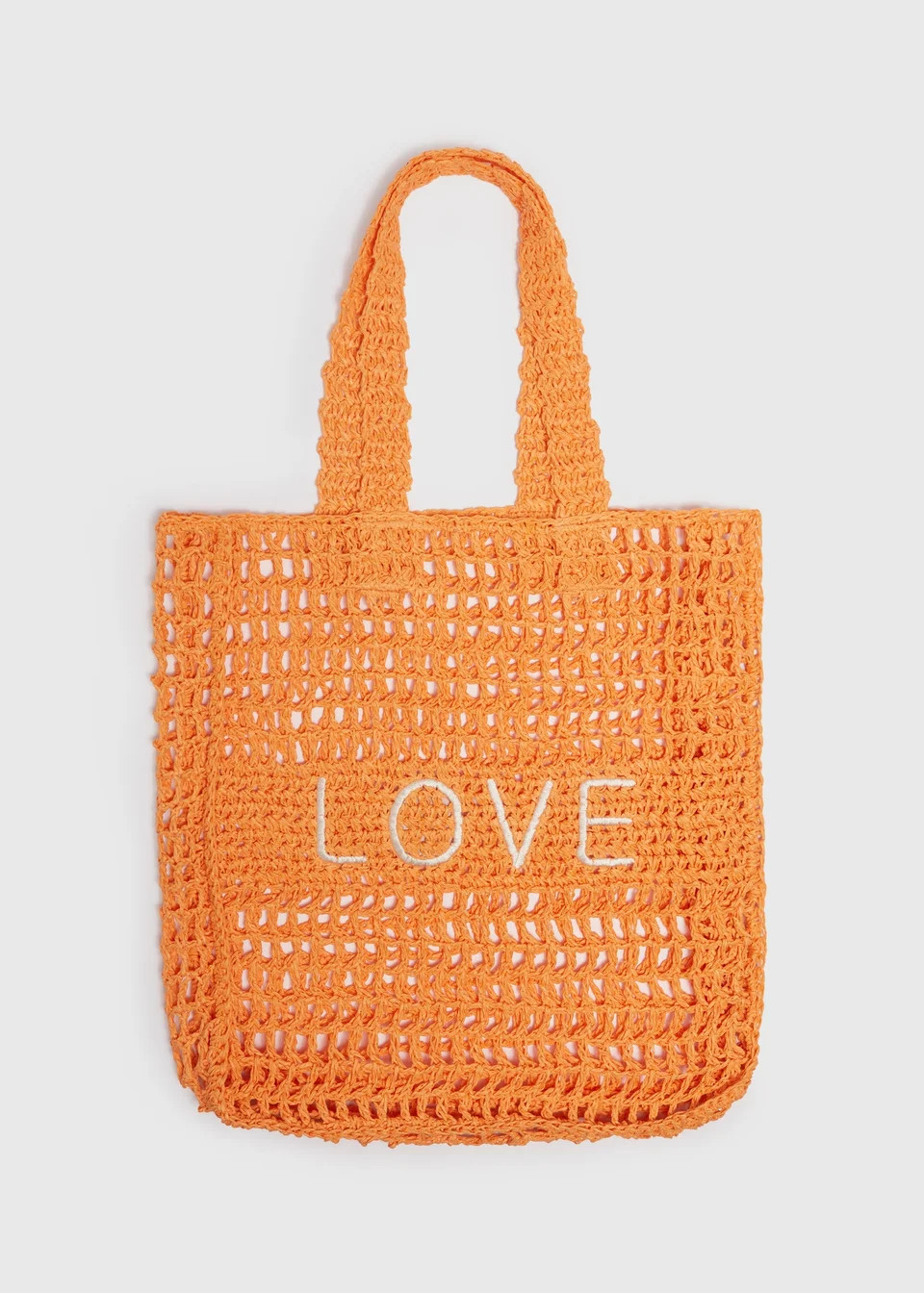 Orange Love Shopper Straw Bag | Matalan (UK)