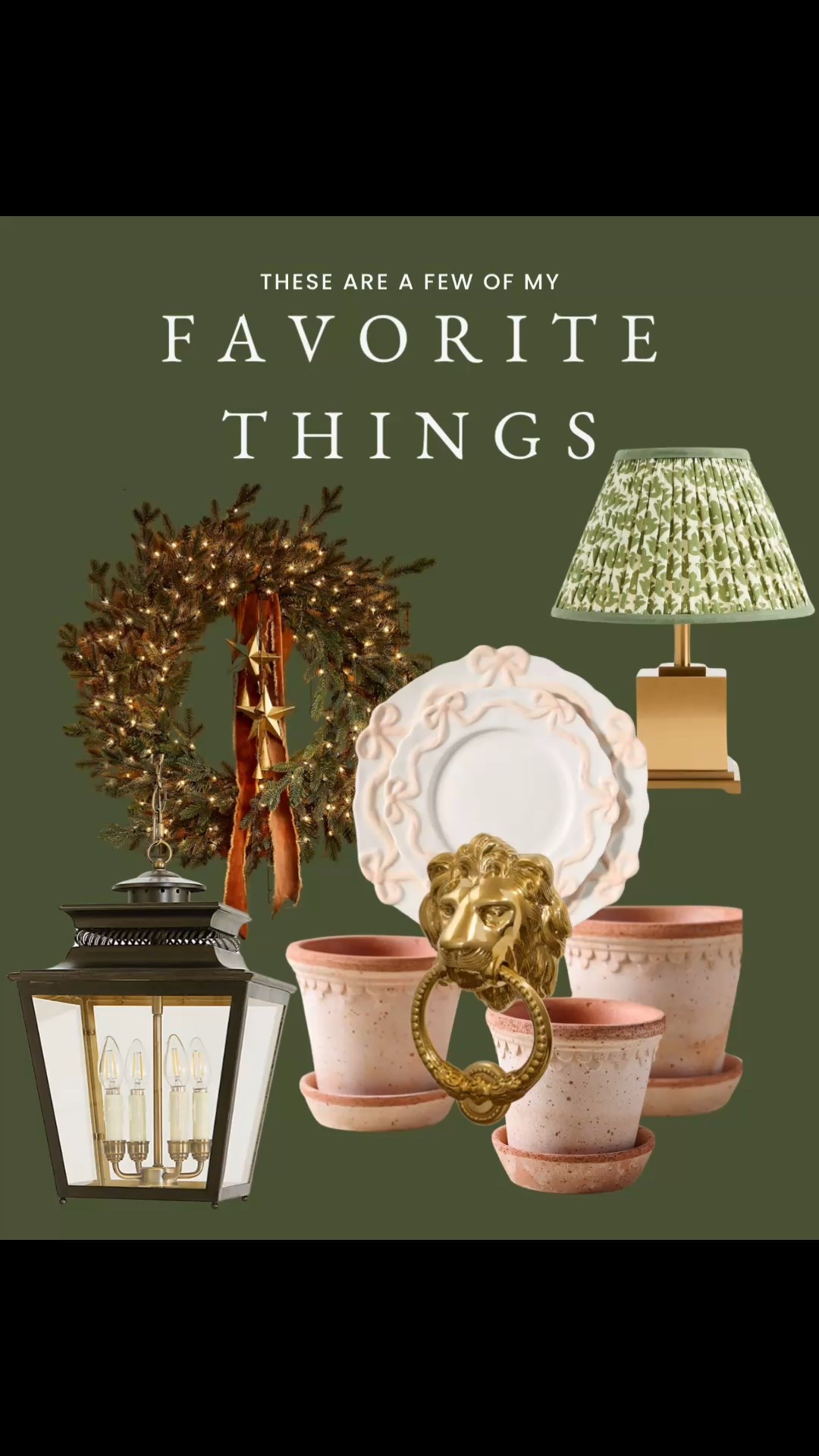 Favorite things home decor round up! Pre-lit Fraser Fir  wreath, small pots, cordless lamp, vintage door knocker, adorable bow plates and a lantern on sale from an unexpected source

#LTKSaleAlert #LTKFindsUnder100 #LTKHome