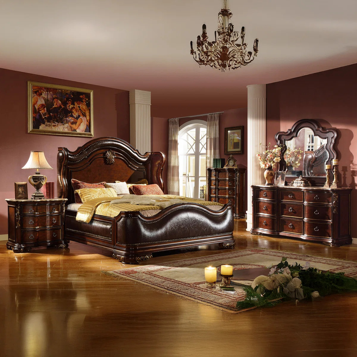 Faxon Bedroom Set in Dark Walnut | Wayfair North America