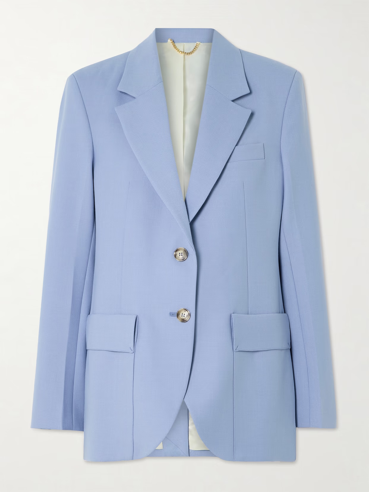 Victoria Beckham - Twill Blazer - Blue | NET-A-PORTER (US)