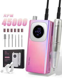 Portable 45000RPM Electric Nail Drill, Rechargeable Professional Tool For Acrylic Nail Removal, P... | SHEIN