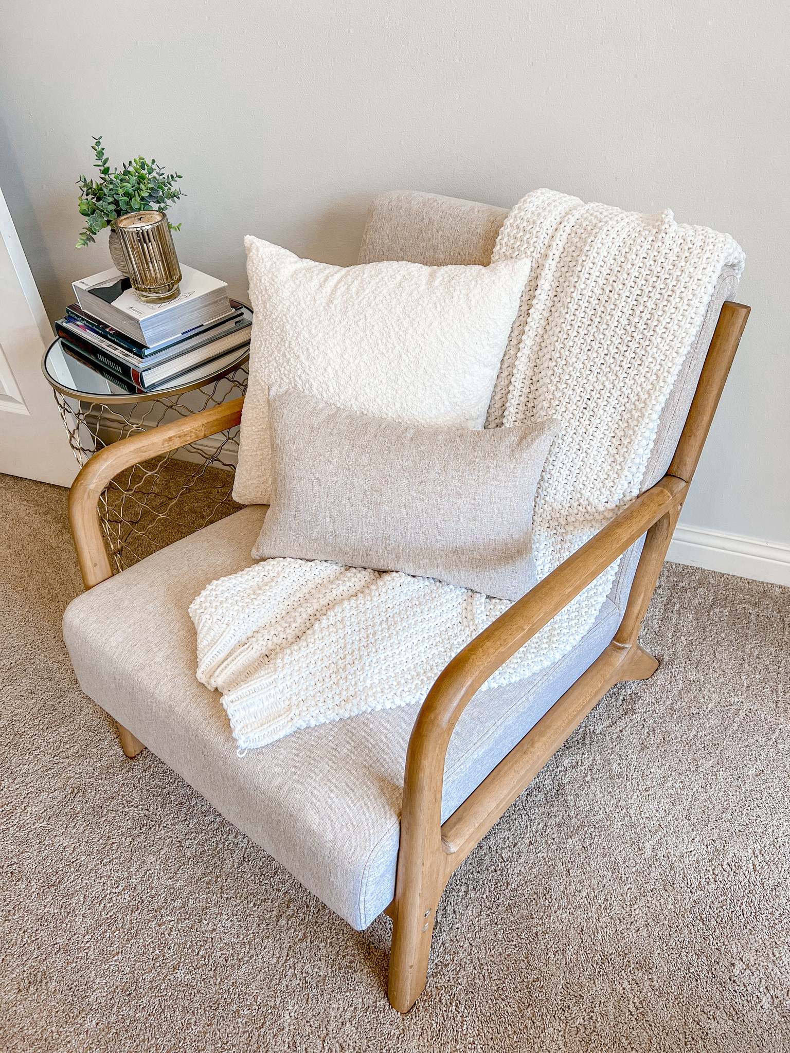 This accent chair is perfect for a bedroom, office or living room! I use mine in my office and love it! 
Neutral furniture, natural wood, quality, accent

#LTKhome #LTKU #LTKsalealert