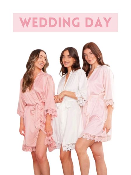 Pink lace bridesmaid robes. Etsy bridesmaid finds.

#LTKSeasonal #LTKWedding #LTKFindsUnder50