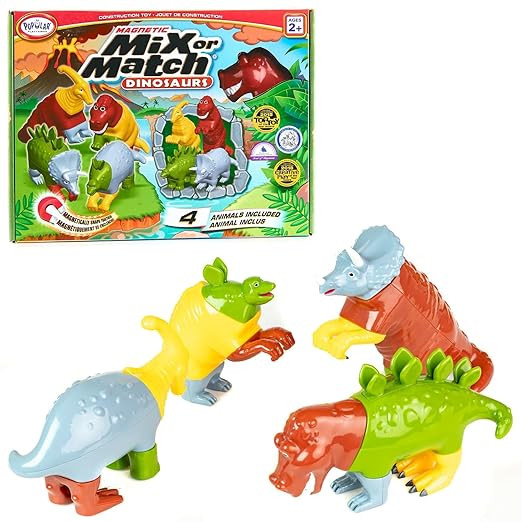 Magnetic Mix or Match Dinosaurs Toy Play Set, 15 Pieces | Amazon (US)