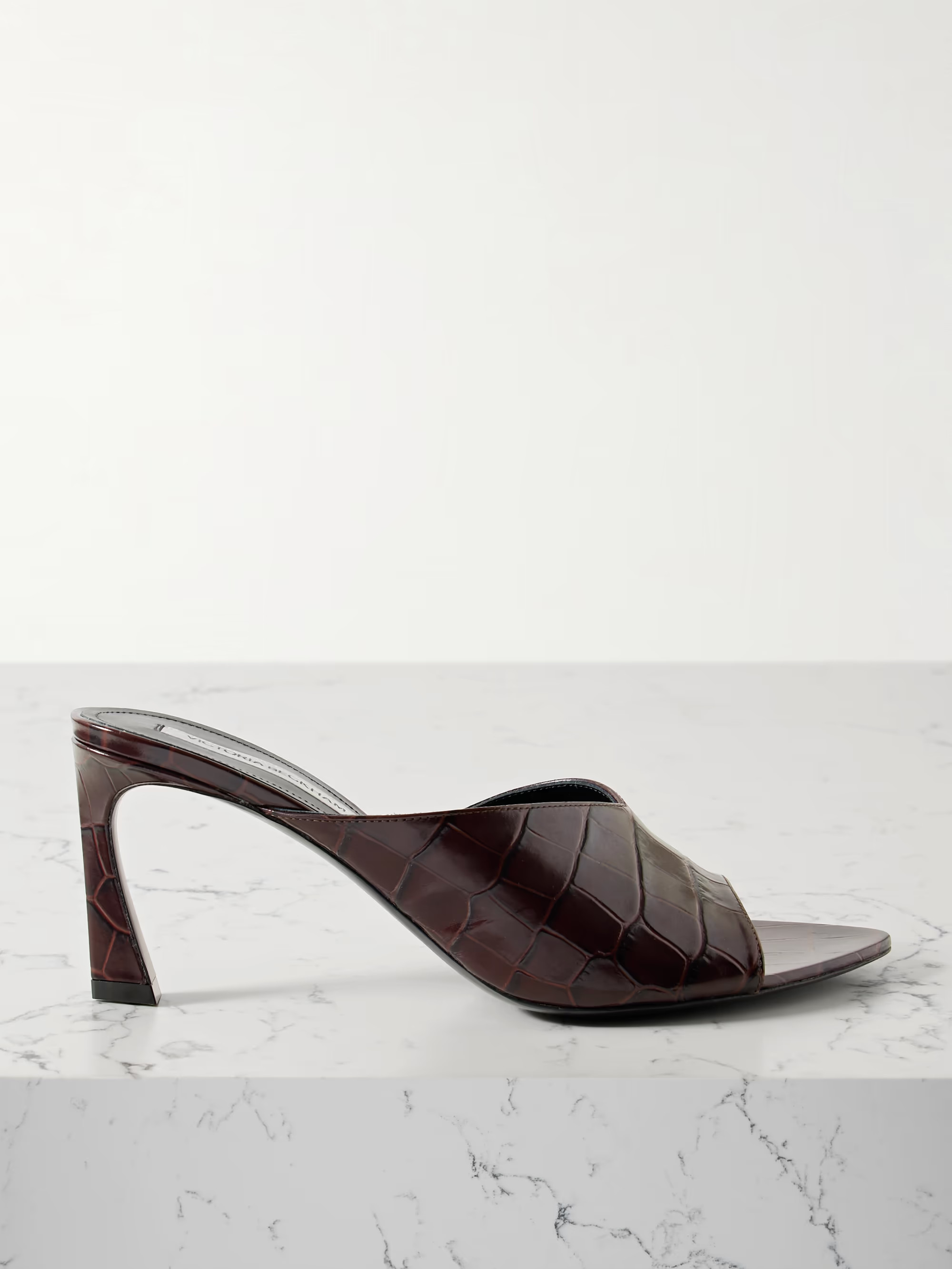 Croc-effect leather sandals | NET-A-PORTER (UK & EU)