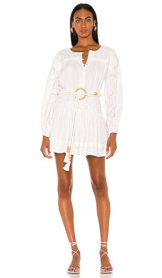 Cierra Embroidered Dress in Optic White | Revolve Clothing (Global)