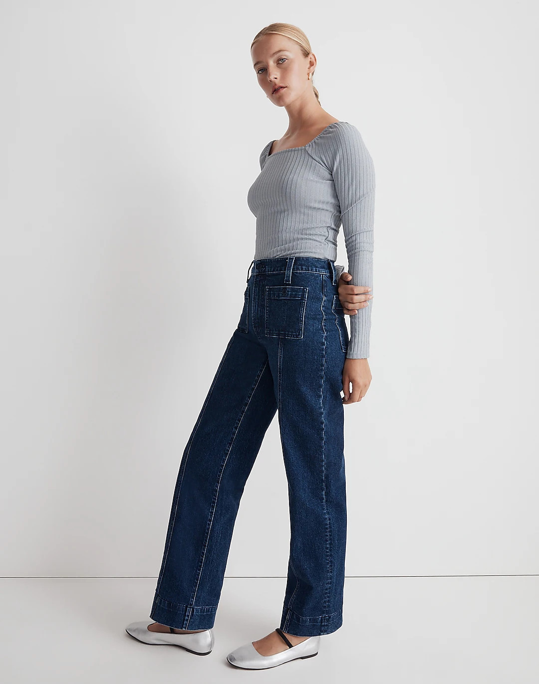 The Perfect Vintage Wide-Leg Jean in Norden Wash: Patch-Pocket Edition | Madewell