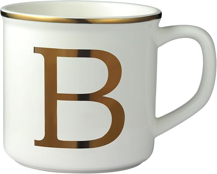 Miicol Ceramic Coffee Mug 16 oz, Monogram Coffee Cup, Golden Initial Tea Mug, Personalized Tea Cu... | Amazon (US)