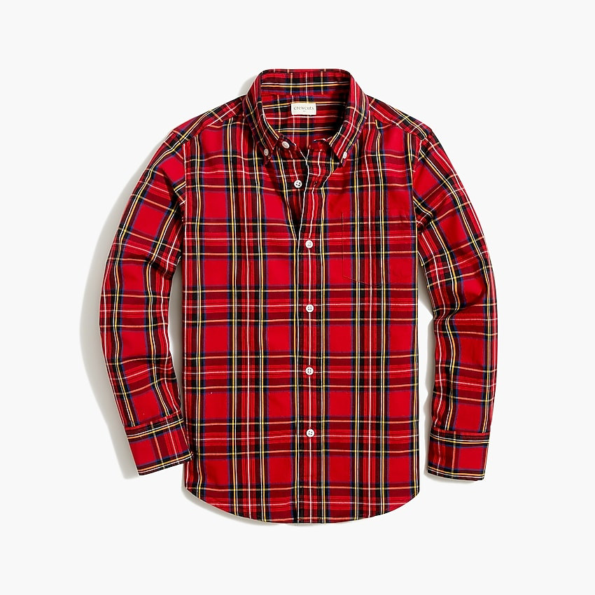 Boys' tartan flex washed shirt | J.Crew Factory