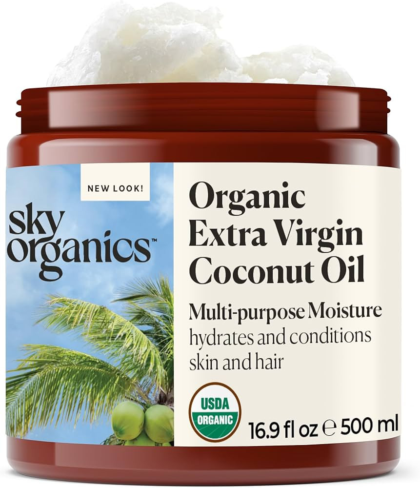 Sky Organics Organic Extra Virgin Coconut Oil for Hair & Skin, 100% Pure & Cold Pressed USDA Cert... | Amazon (US)