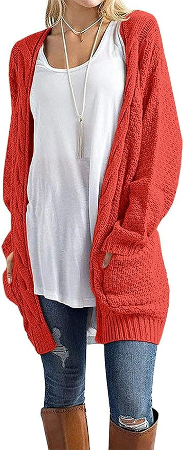 GRECERELLE Womens Fall Winter Long Sleeve Cardigans Sweater with Pockets | Amazon (US)