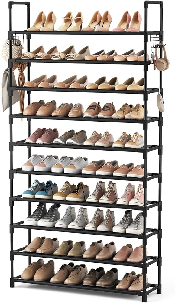 VTRIN 10 Tiers Shoe Rack Tall Large Capacity Wide Shoe Organizer Sturdy Shoe Shelf for Entryway w... | Amazon (US)