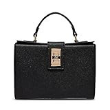 Anne Klein Convertible Box Bag with AK Enamel Turn Lock, Black/Black | Amazon (US)