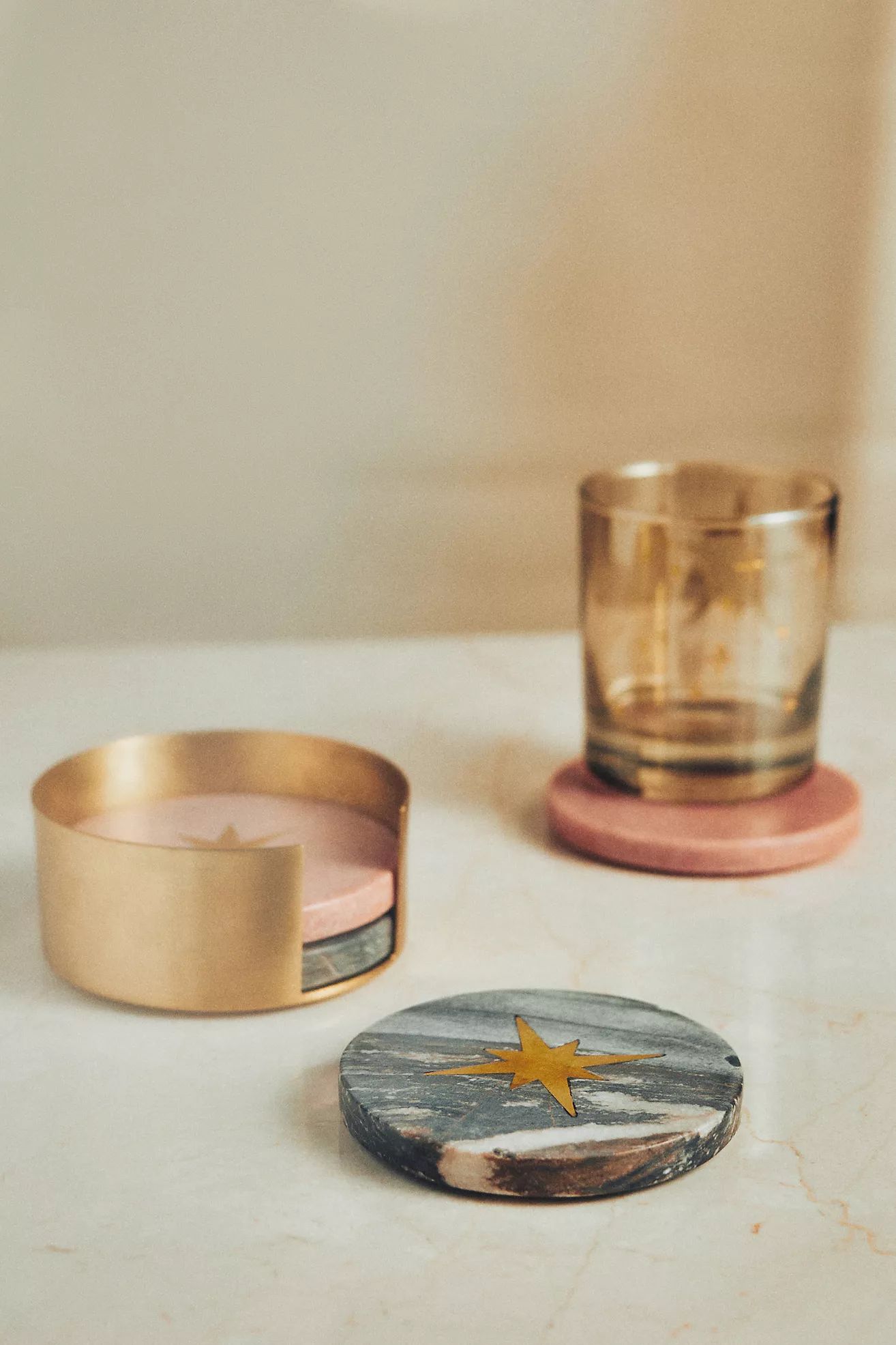 Catherine Martin Starry Night Marble Coasters, Set of 4 | Anthropologie (US)