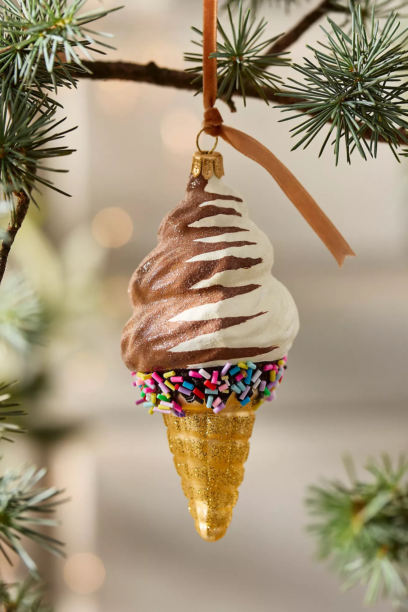Twist Ice Cream Glass Ornament | Anthropologie (US)