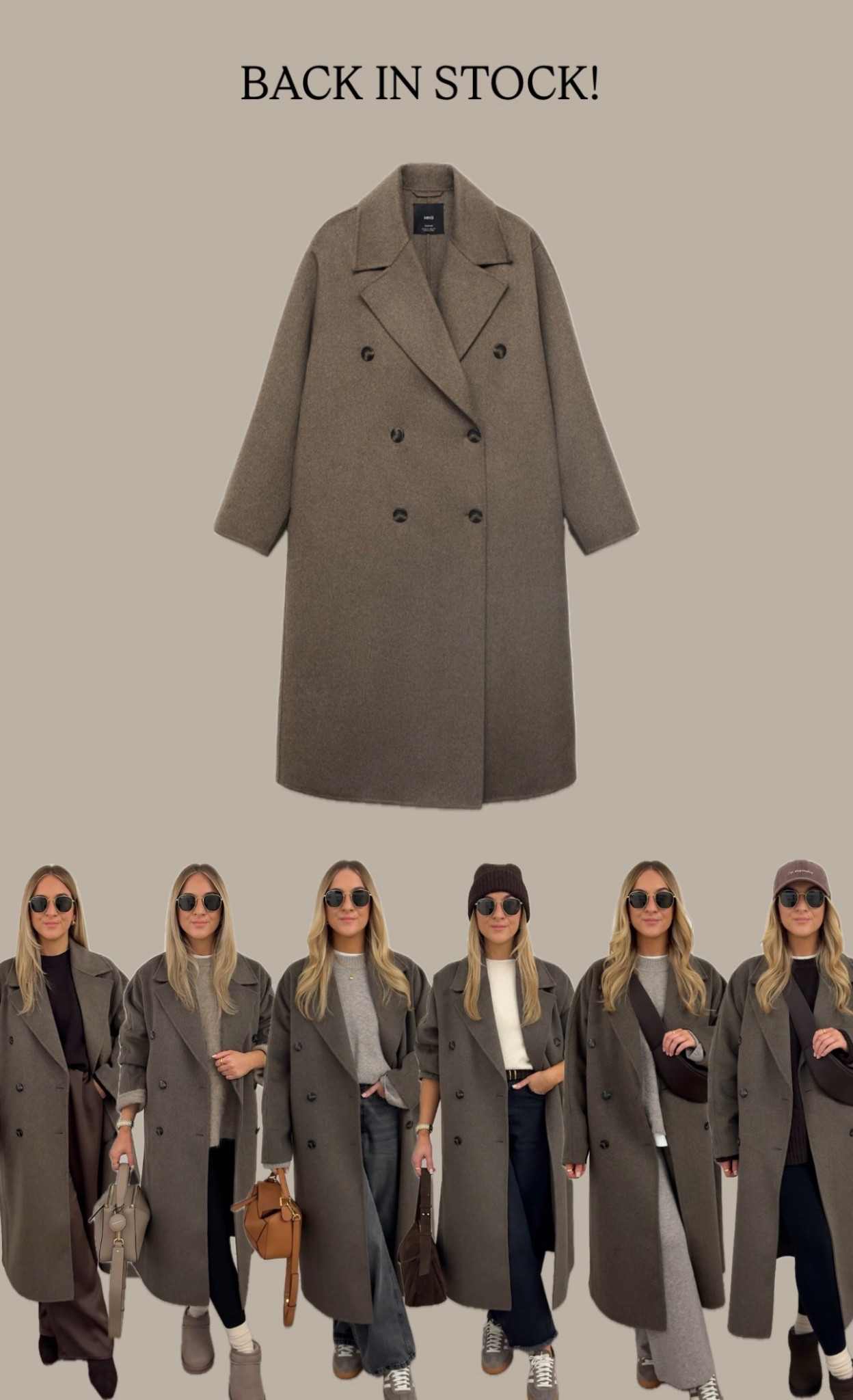 My most worn wool blend coat is back in stock! I wear XS 

#LTKworkwear #LTKautumn #LTKwinter