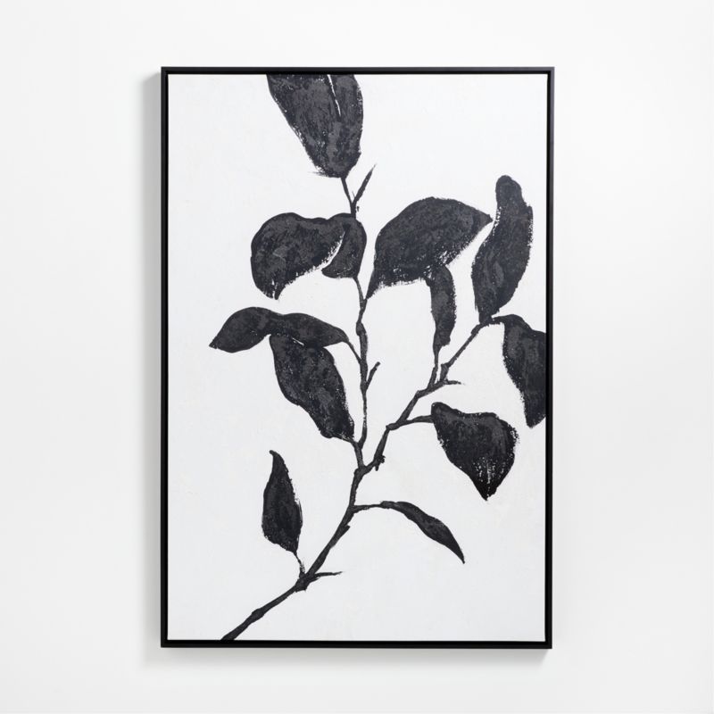 Good Day Black and White Floral Framed Wall Art Print | Crate & Barrel | Crate & Barrel