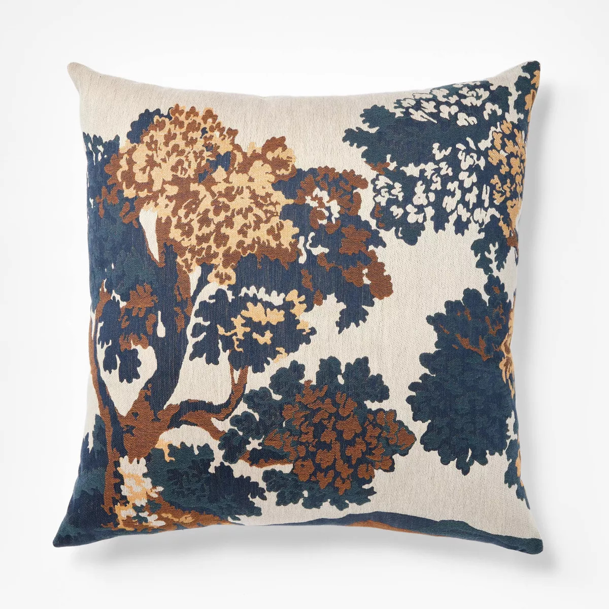 Cream-Navy-Olive Jacquard Tree Pillow 24x24 - Threshold designed with Studio McGee | Target