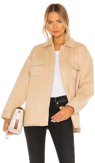 Belted Utility Fleece Jacket in Light Beige | Revolve Clothing (Global)
