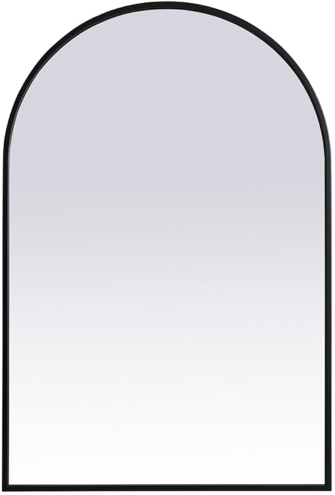 Elegant Decor Ayra 24x36 Arch Modern MDF Wood/Iron Mirror in Black | Amazon (US)
