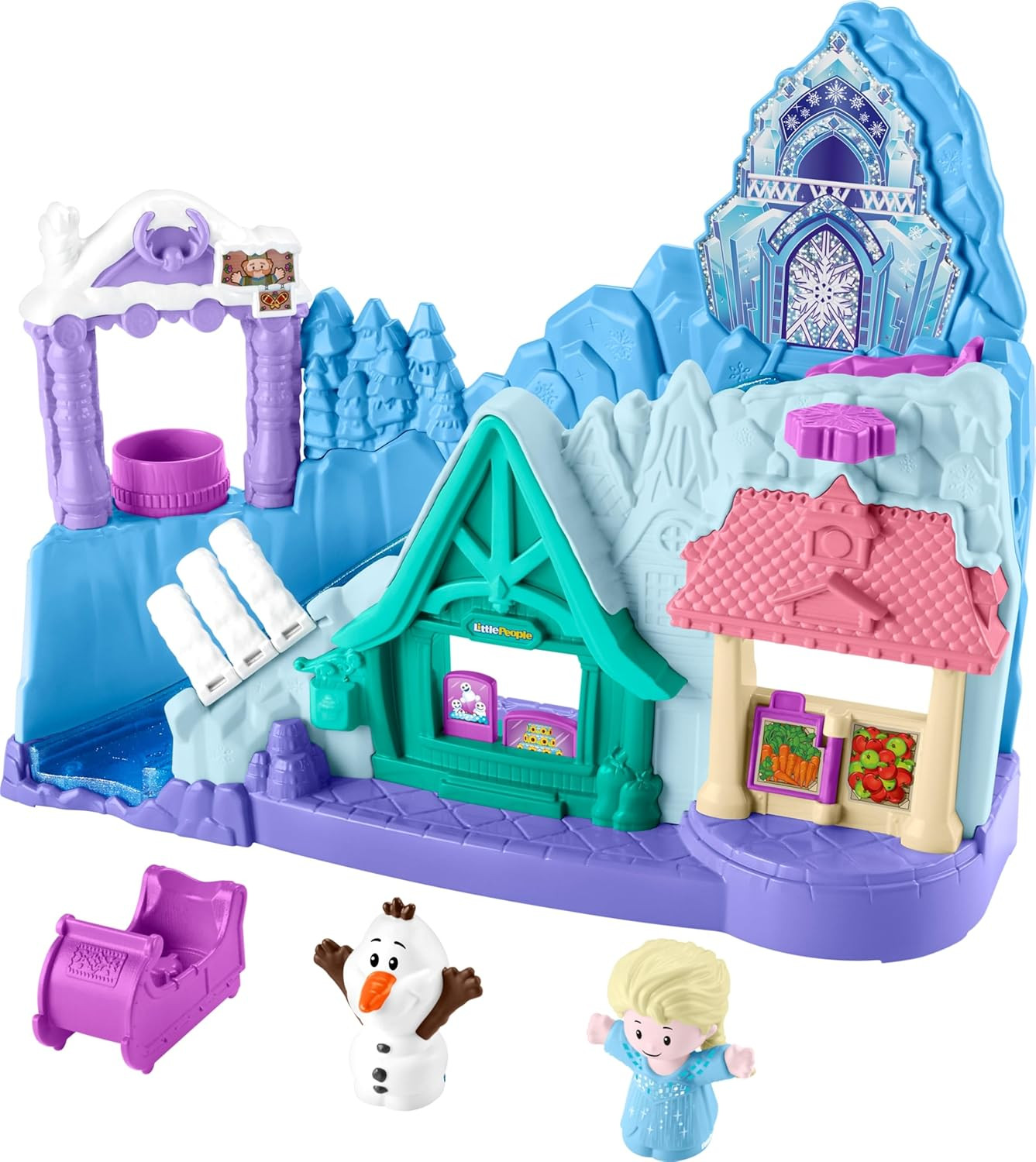 Fisher-Price Little People Toddler Toy Disney Frozen Arendelle Sledding Adventures Playset with F... | Amazon (US)