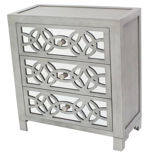 Elkton 3 Drawer Mirrored Accent Chest | Wayfair North America