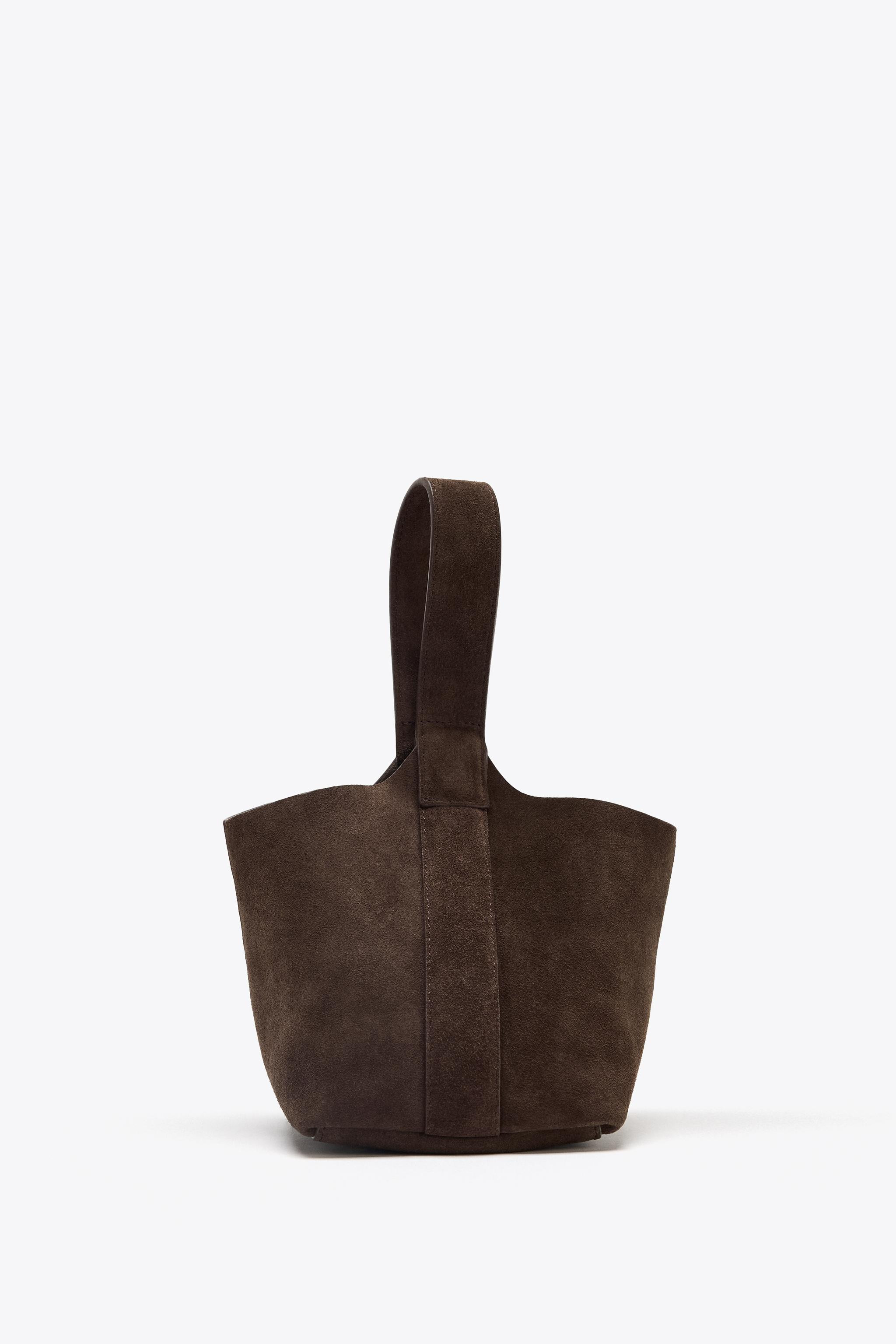 SPLIT LEATHER MINI BUCKET BAG | Zara US