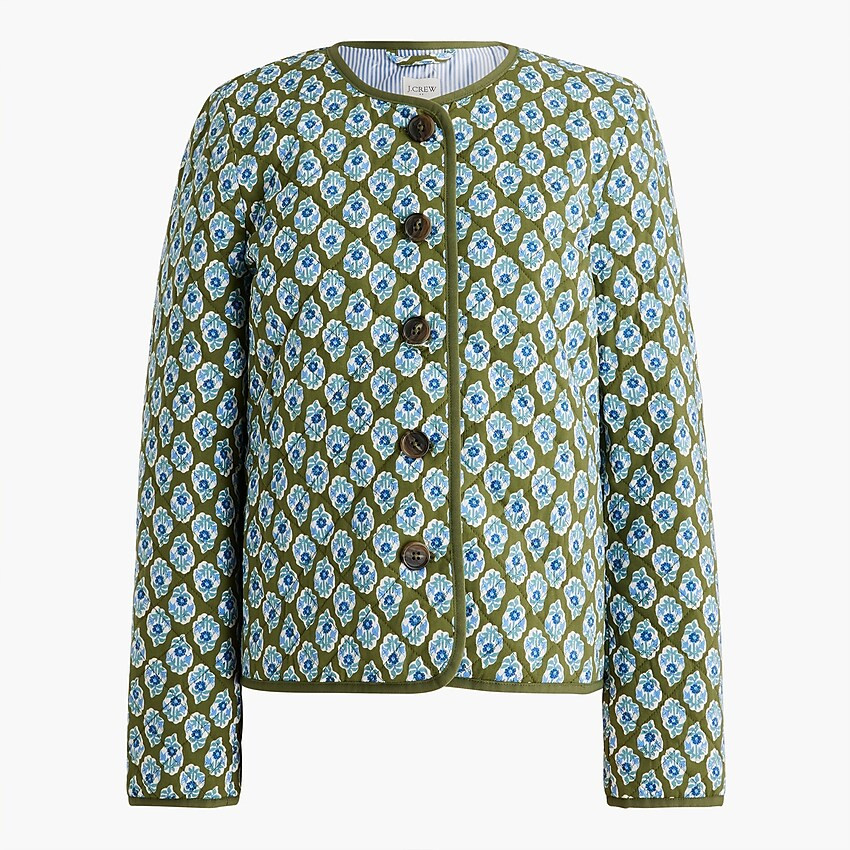 Block-print quilted jacket | J.Crew Factory