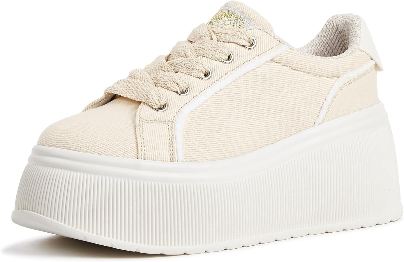 LUCKY STEP Women's Platform Fashion Sneakers Classic Wedge Canvas Casual Low Top Retro Walking Sh... | Amazon (US)