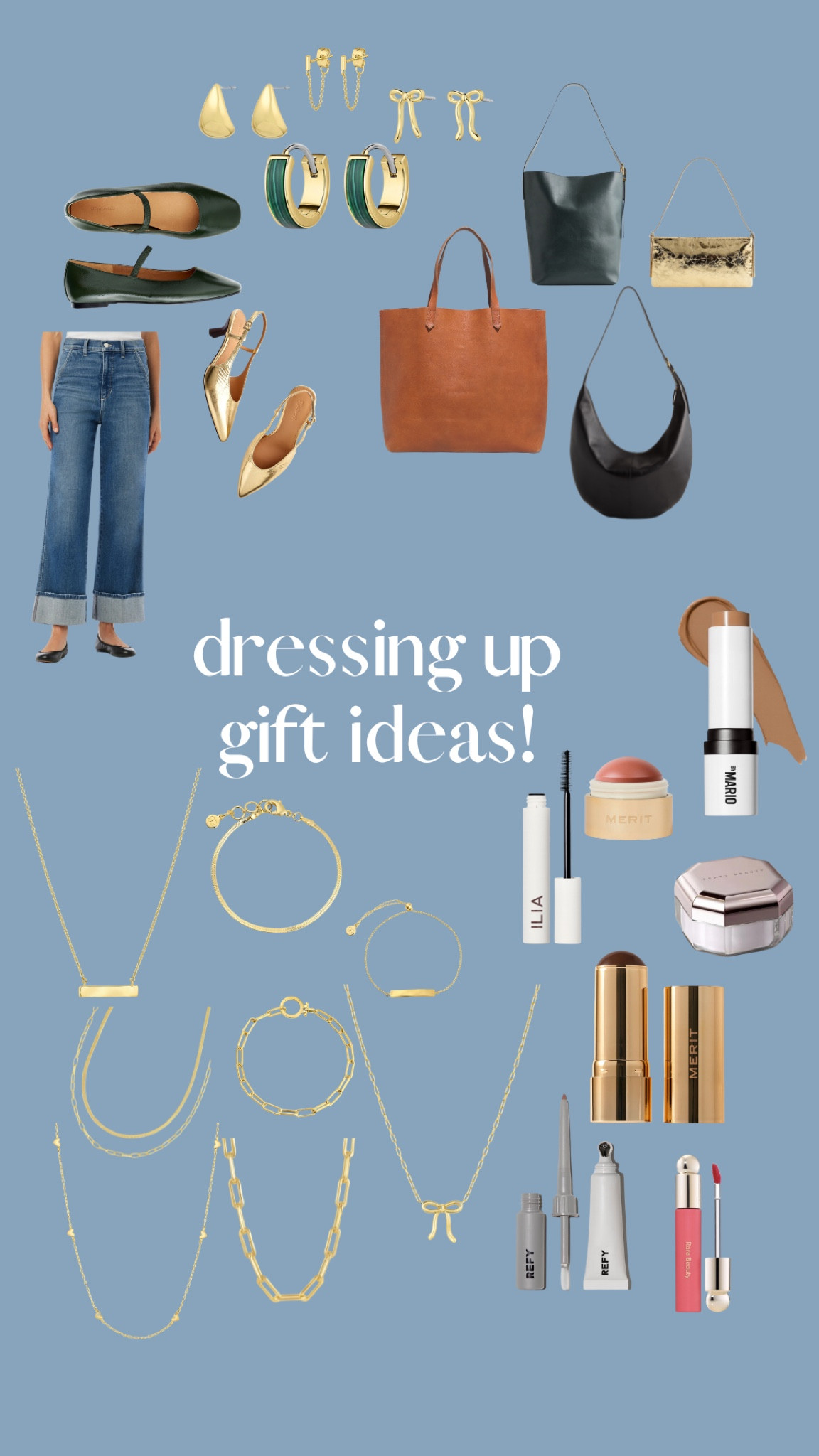 DRESSING UP GIFT IDEAS 

Jewelry, makeup, and dressing up happens a lot around this time of year so here are some ideas!! 

#LTKGiftGuide #LTKParties #LTKHoliday