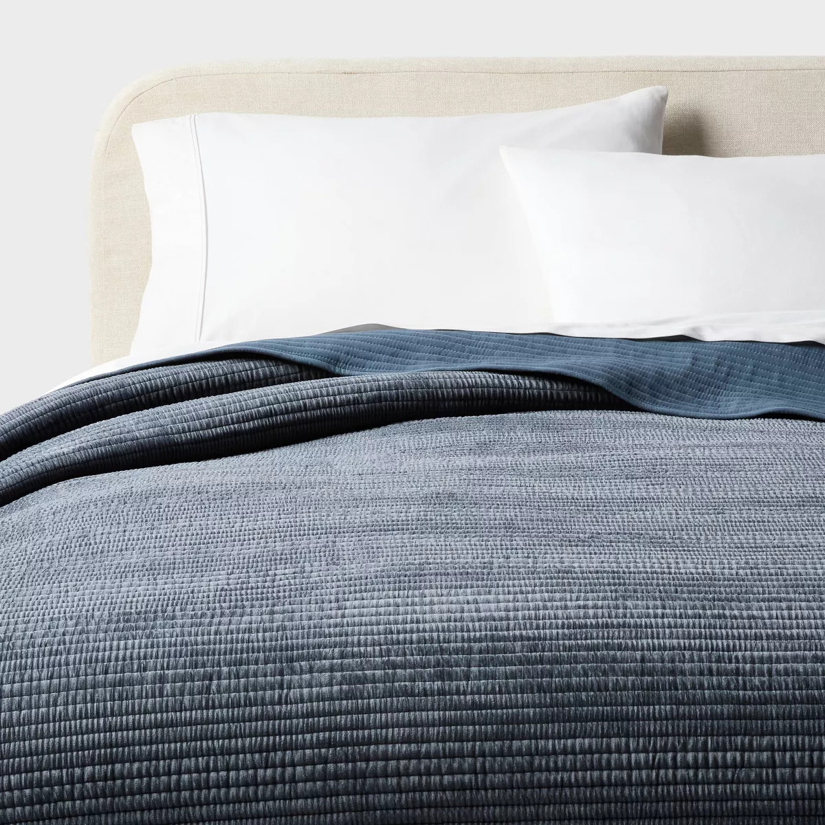 Full/Queen Ruched Velvet Quilt Blue - Threshold™ | Target