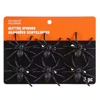 Black Glittery Spiders by Ashland®, 6ct. | Michaels Stores