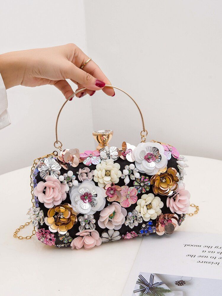 Mini Floral Decor Clip Top Box Bag | SHEIN