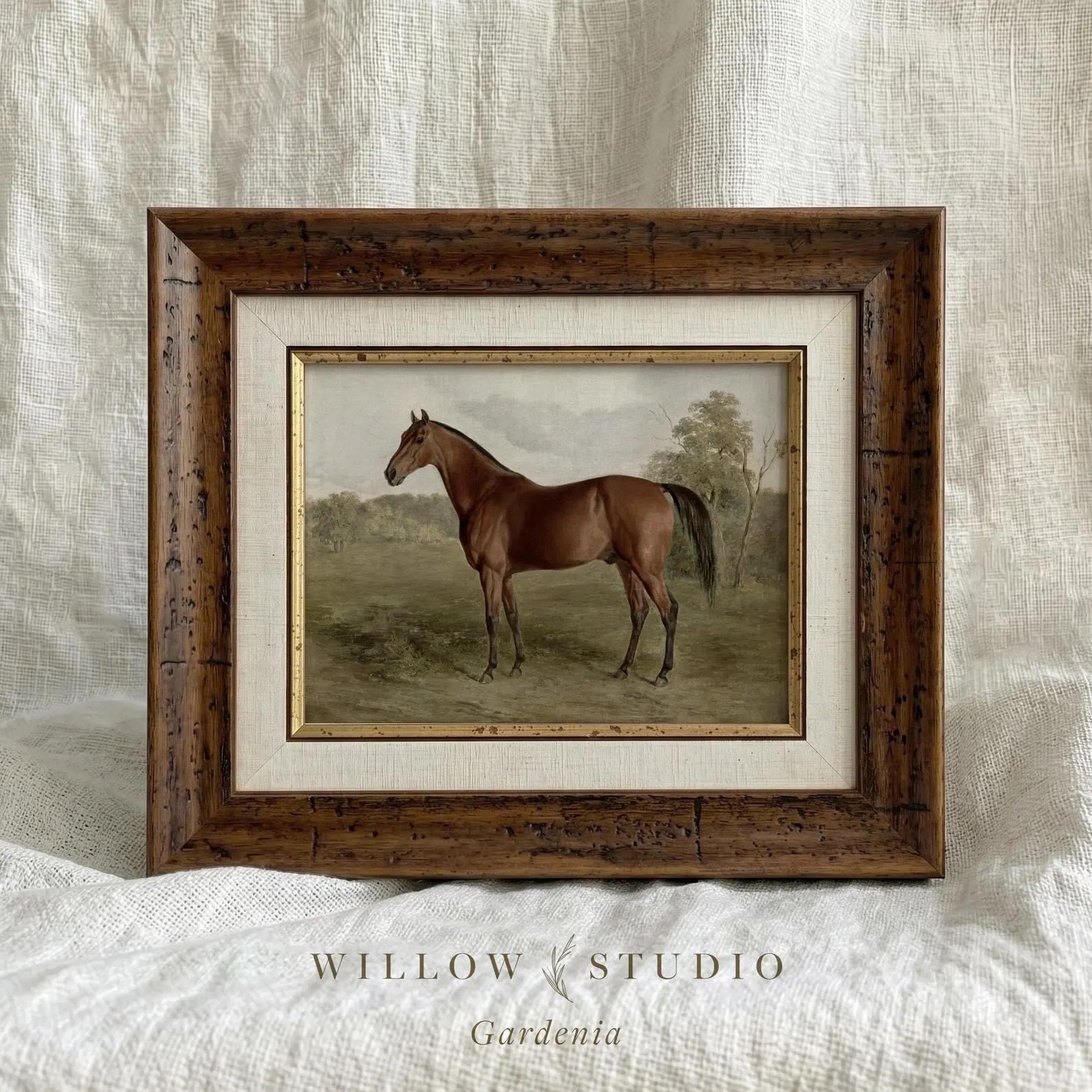 Framed Vintage Horse Wall Art,  Equestrian Painting Print, Brown Horse, Farmhouse Decor, English ... | Etsy (Global)