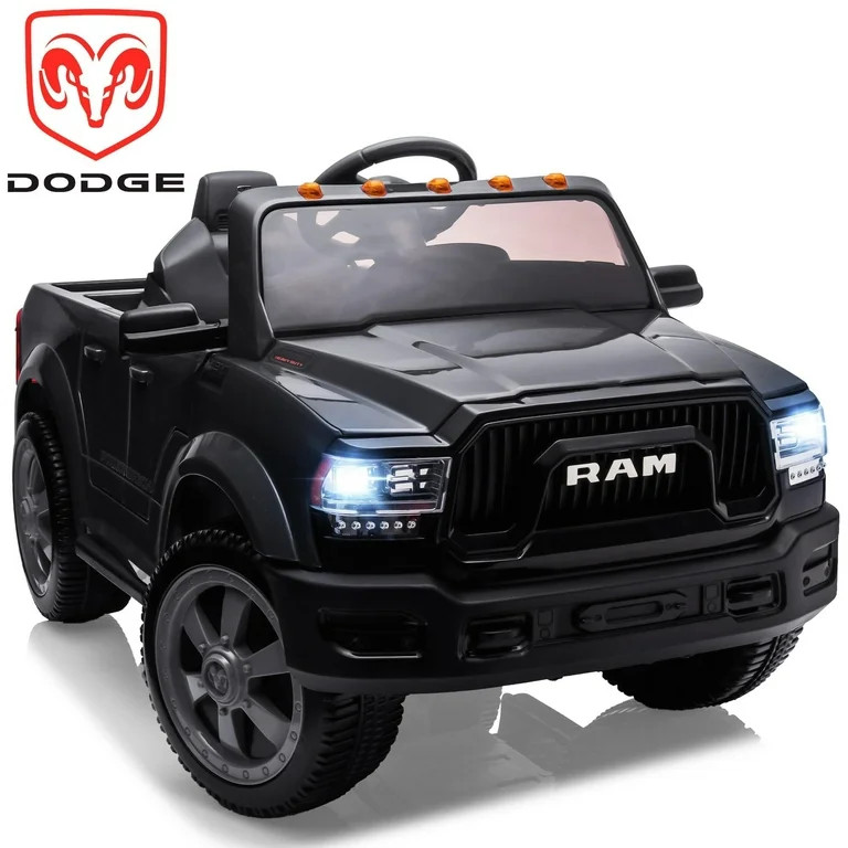 Dodge RAM Ride on Car, 12V Powered Ride on Toy with Remote Control, Rear Wheel Suspension, 5 Poin... | Walmart (US)