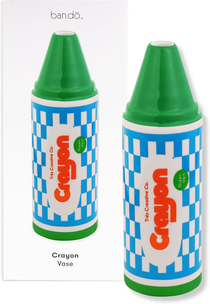 ban.do Green Crayon Vase, Decorative Vase for Classroom or Home Office, Single Flower Vase, Cute ... | Amazon (US)