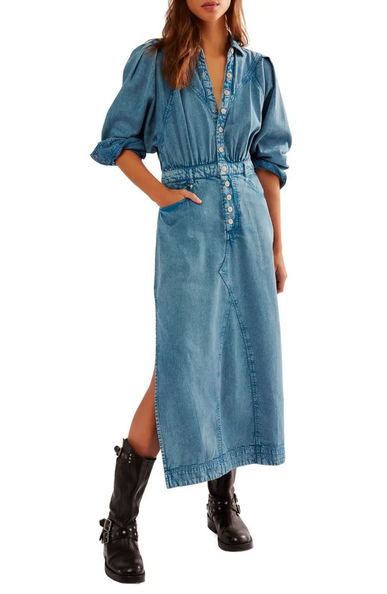 Mad Love Long Sleeve Denim Midi Dress | Nordstrom