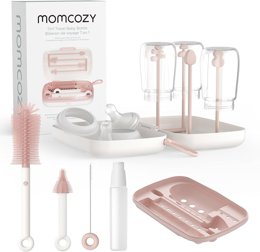Momcozy 7-in-1 Baby Bottle Cleaner Kit with Silicone, Nipple & Straw Brushes, Soap Dispenser and ... | Amazon (US)