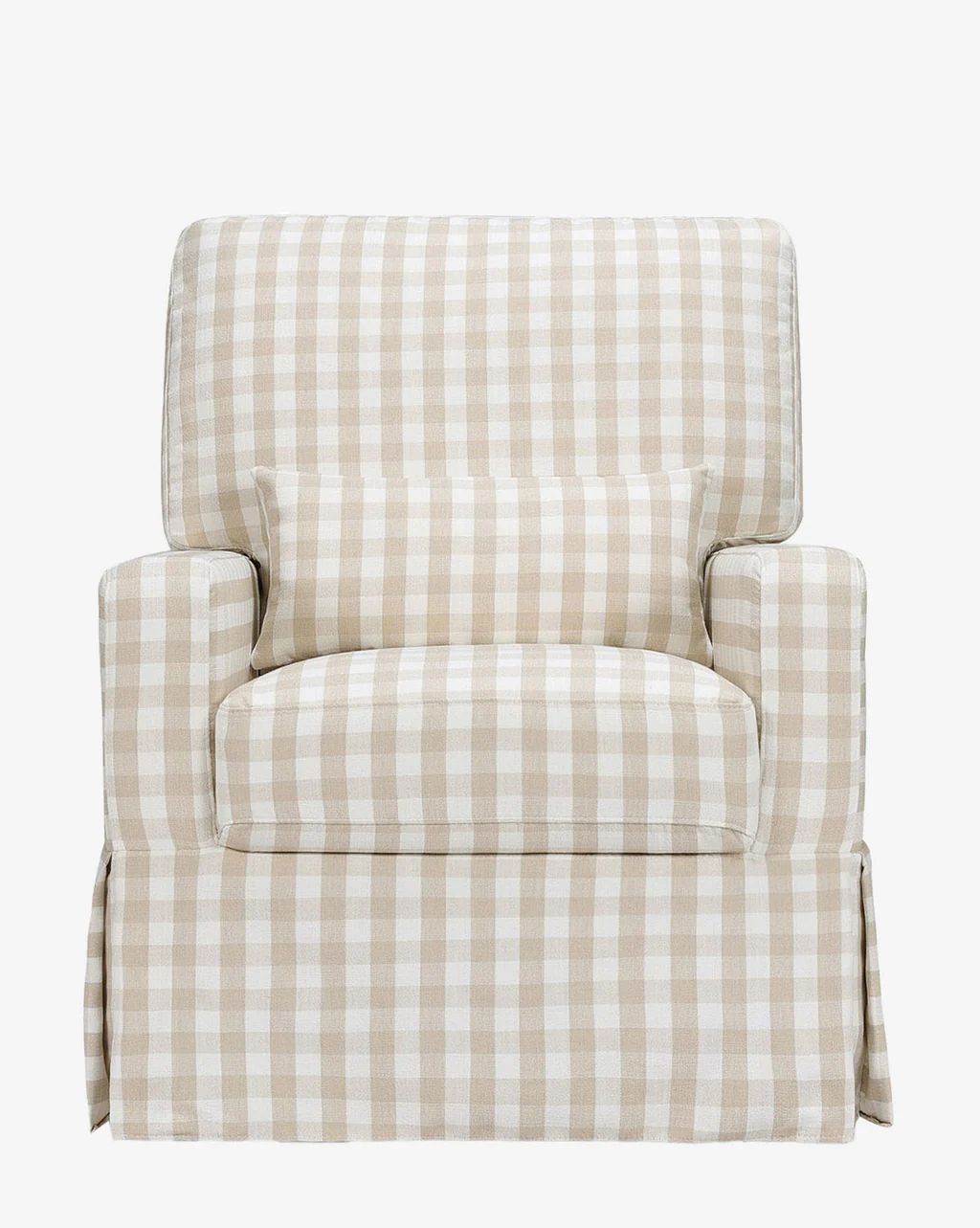 Crawford Pillowback Comfort Swivel Glider in Gingham | McGee & Co.